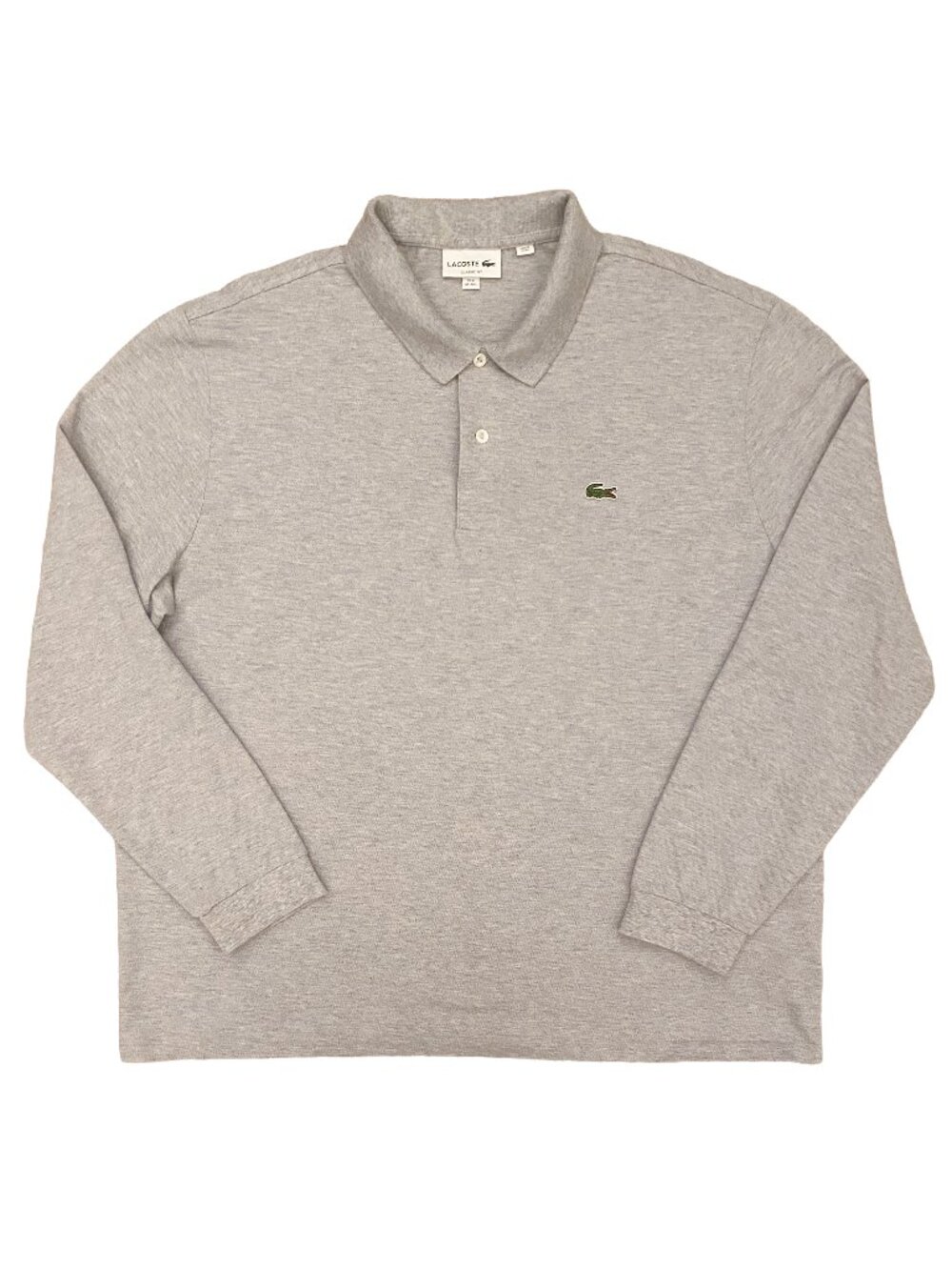 Lacoste Men's Classic Fit Long Sleeve L.12.12 Polo Shirt Grey 3XL